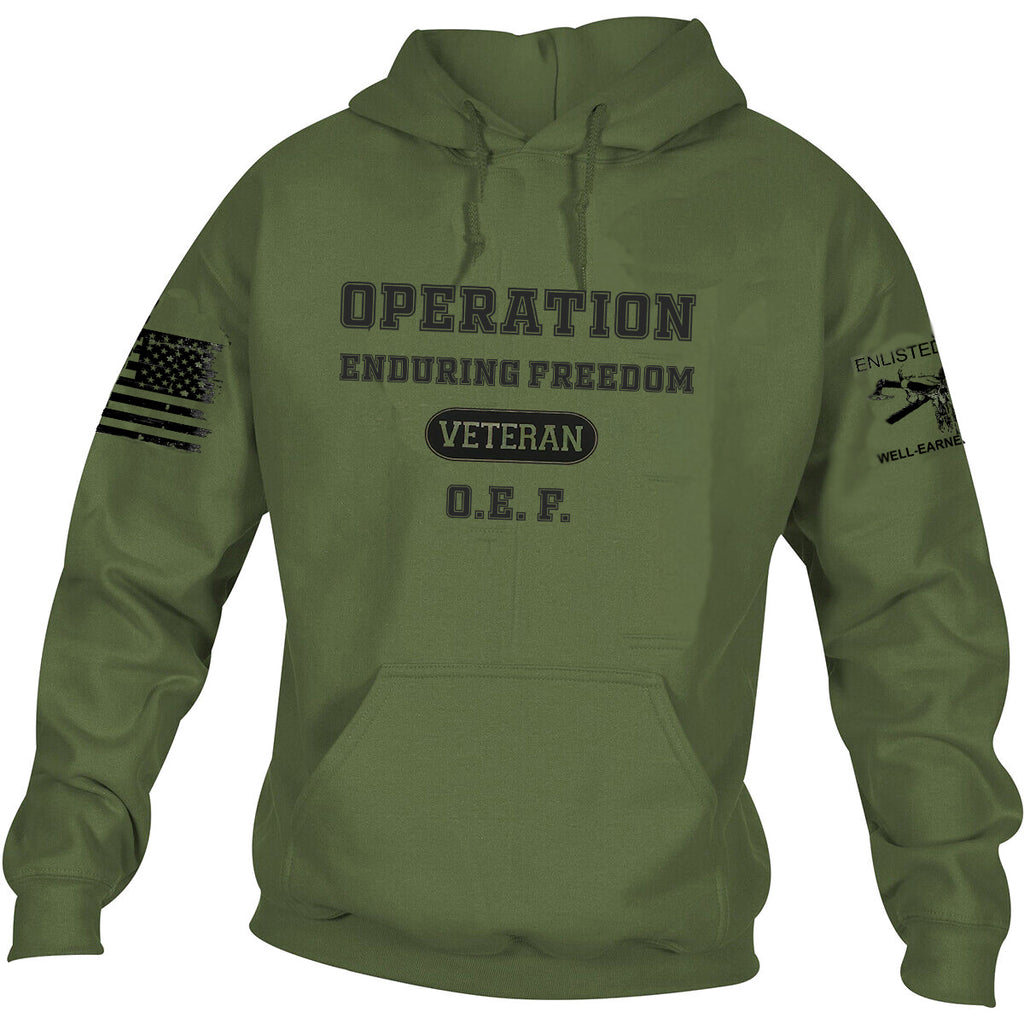 O.E.F.  OPERATION ENDURING FREEDOM VETERAN graphic Hoodie