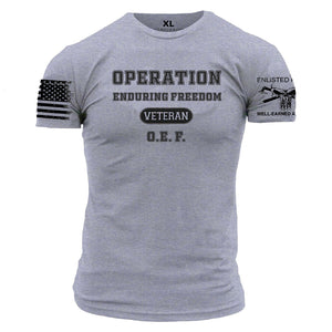 O.E.F.  OPERATION ENDURING FREEDOM graphic t-shirt