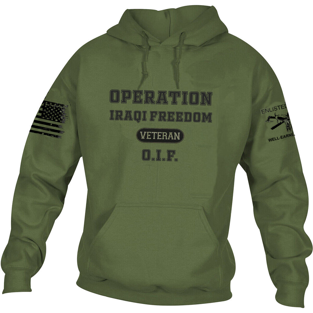 O.I.F.  OPERATION IRAQI FREEDOM VETERAN graphic Hoodie
