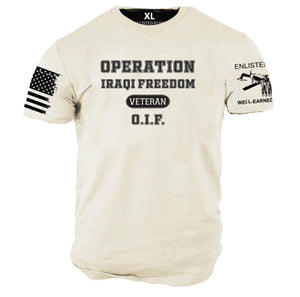 O.I.F.  OPERATION IRAQI FREEDOM VETERAN graphic t-shirt