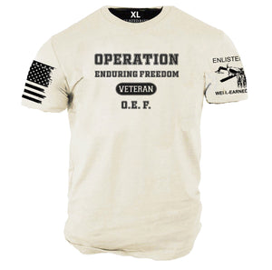 O.E.F.  OPERATION ENDURING FREEDOM graphic t-shirt