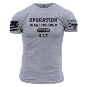 O.I.F.  OPERATION IRAQI FREEDOM VETERAN graphic t-shirt