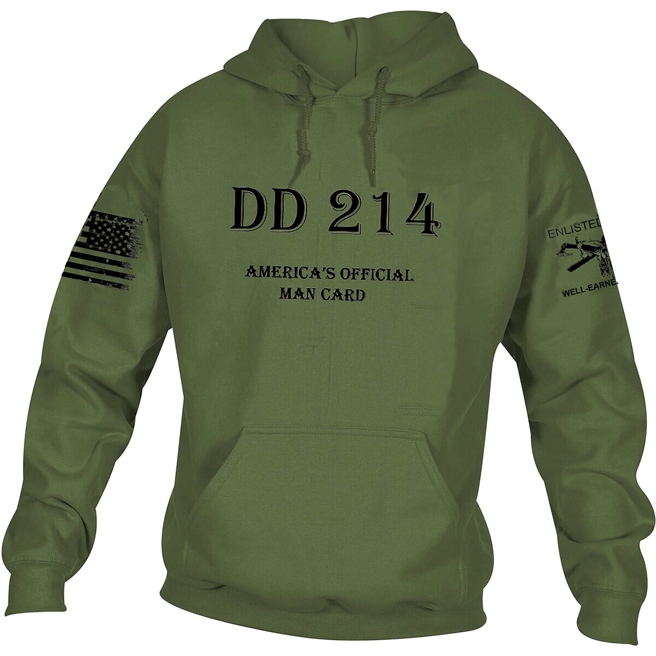 DD 214, Hoodie, Military Green