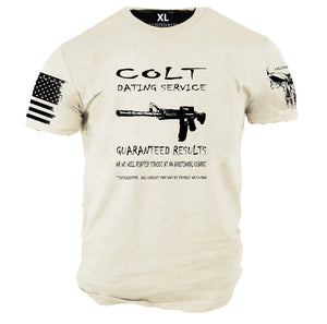 COLT DATING SERVICE, Enlisted Ranks graphic t-shirt, Sand Color