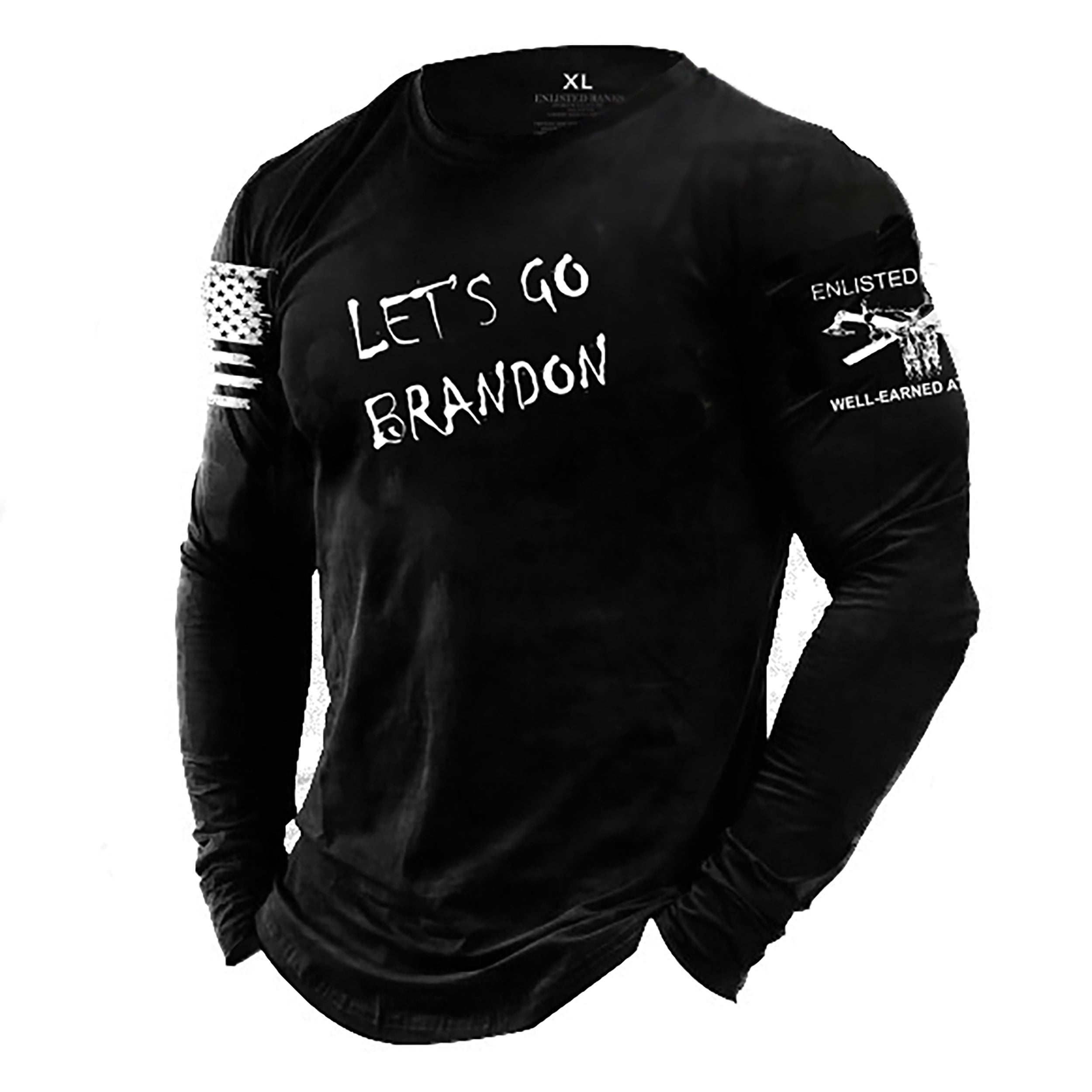 wild custom apparel Lets Go Brandon USA MAGA Mens Long Sleeves
