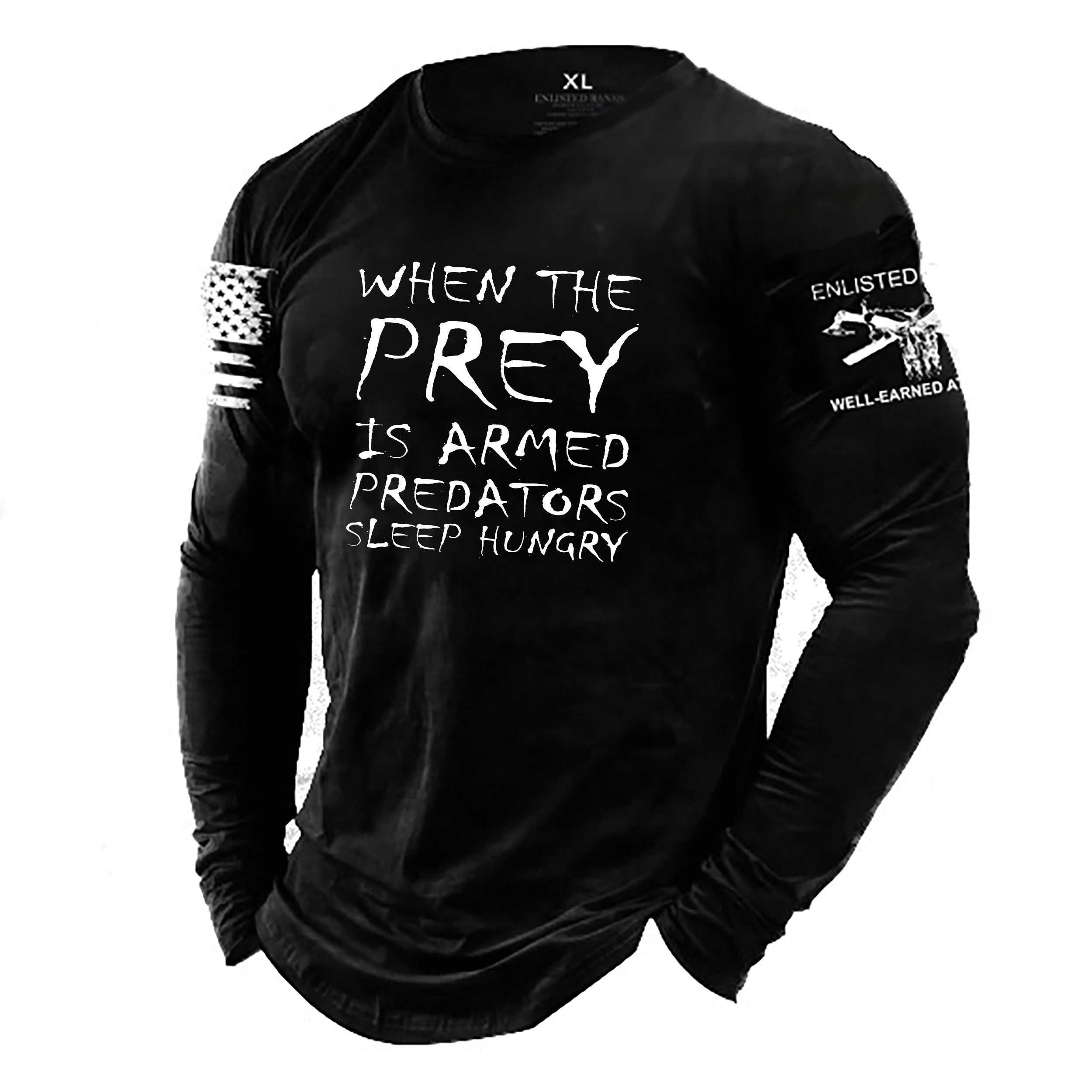 T Shirt Predator Logo Black XL