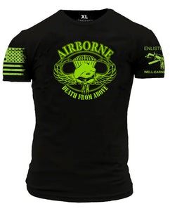 AIRBORNE, Short Sleeve T-shirt, Green Ink