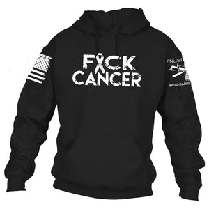 F#CK CANCER, HOODIE, FRONT PRINT, BLACK