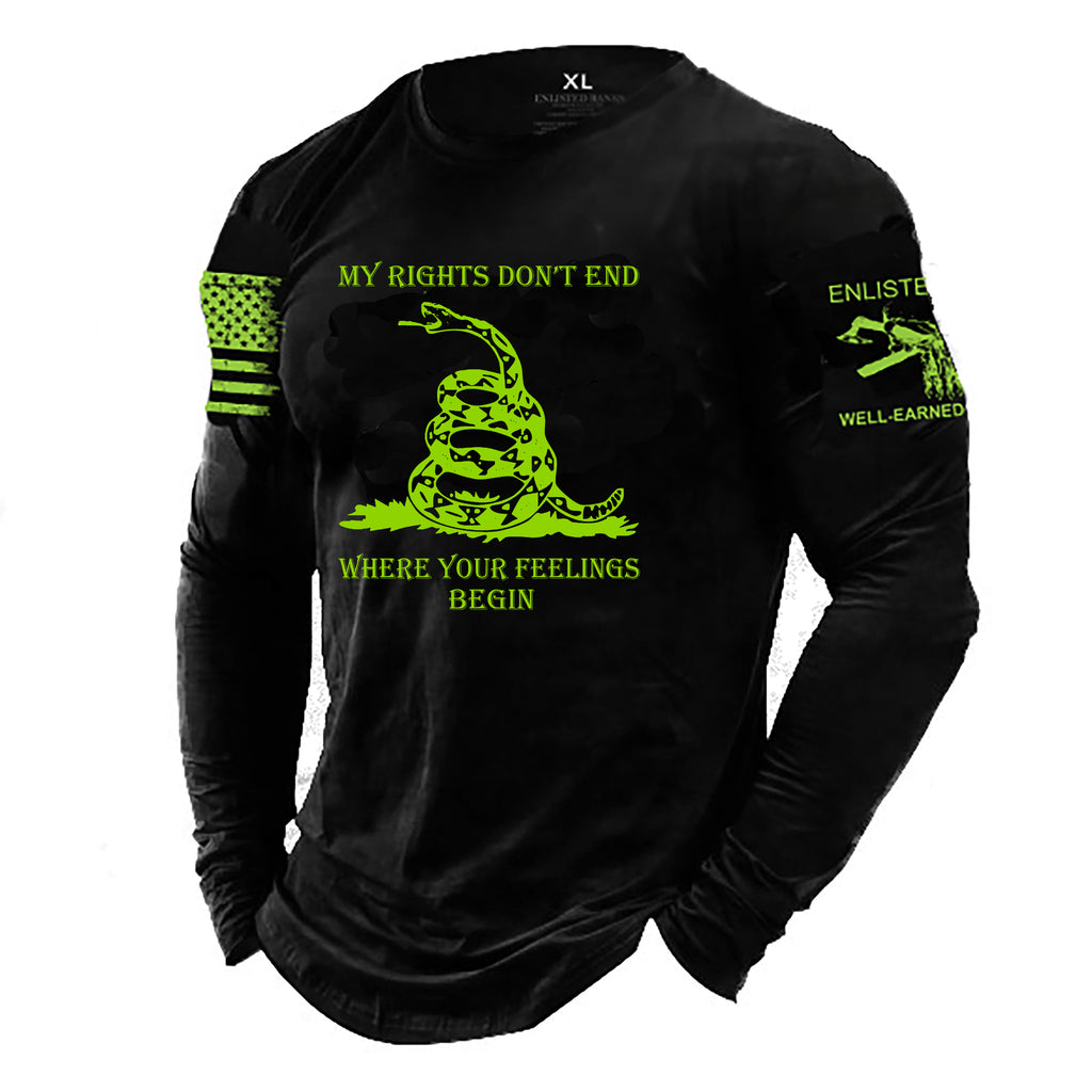 MY RIGHTS, Long Sleeve T-shirt, Green Ink