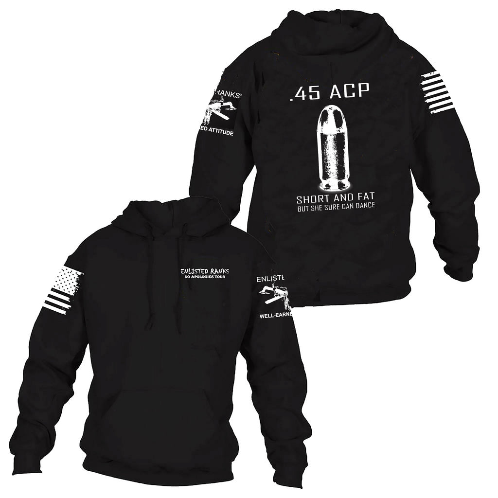 SHORT AND FAT, BACK PRINT HOODIE, BLACK