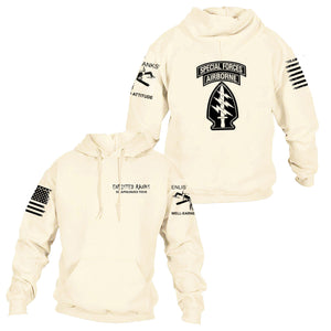 SPECIAL FORCES AIRBORE, BACK PRINT HOODIE, SAND